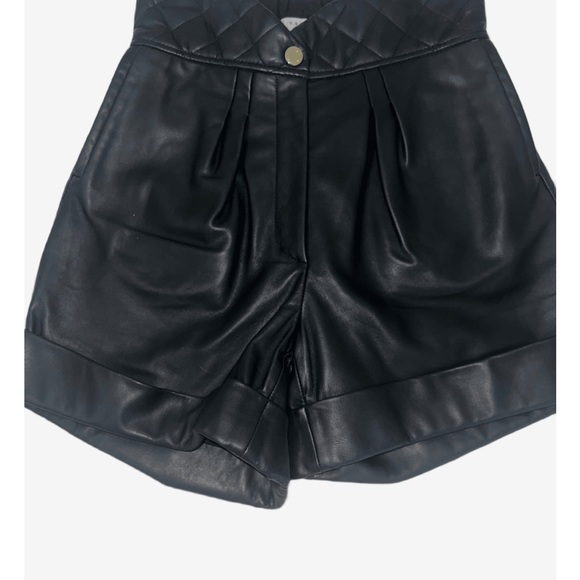 Sandro Leather Highwaisted Shorts - Picture 6 of 7